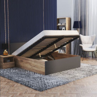 Postel PANAMA 200x180 cm - dub craft/šedá