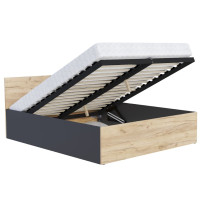 Postel PANAMA 200x180 cm - šedá/dub craft