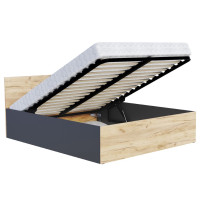 Postel PANAMA 200x180 cm - šedá/dub craft
