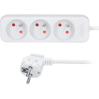 Solight prodlužovací přívod 5m, 3 zásuvky, 16A/3680W, PVC, bílý