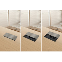 Solight vestavný blok zásuvek s posuvným krytem, 2 zásuvky, HDMI, USB A+C 20W PD, 2m, stříbrný