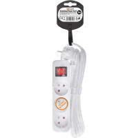 Solight prodlužovací přívod 5m, 3 zásuvky, vypínač, 16A/3680W, PVC, bílý