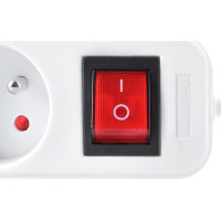 Solight prodlužovací přívod 5m, 4 zásuvky, vypínač, 16A/3680W, PVC, bílý