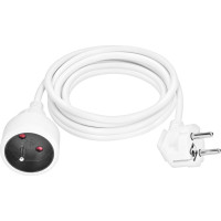 Solight prodlužovací přívod 3m, 1 zásuvka, 16A/3680W, PVC, bílý
