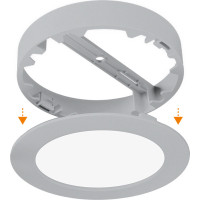 Solight LED mini panel koupelnový 2v1, 3CCT, podhledový/přisazený, 12W, 1020lm, IP54, stříbrná, kulatý