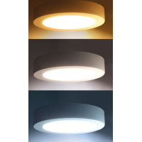 Solight LED mini panel koupelnový 2v1, 3CCT, podhledový/přisazený, 12W, 1020lm, IP54, bílá, kulatý