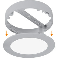 Solight LED mini panel koupelnový 2v1, 3CCT, podhledový/přisazený, 18W, 1530lm, IP54, stříbrná, kulatý