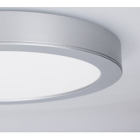Solight LED mini panel koupelnový 2v1, 3CCT, podhledový/přisazený, 18W, 1530lm, IP54, stříbrná, kulatý