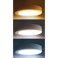 Solight LED mini panel koupelnový 2v1, 3CCT, podhledový/přisazený, 18W, 1530lm, IP54, bílá, kulatý