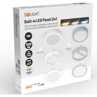 Solight LED mini panel koupelnový 2v1, 3CCT, podhledový/přisazený, 18W, 1530lm, IP54, bílá, kulatý