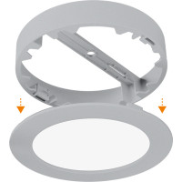 Solight LED mini panel koupelnový 2v1, 3CCT, podhledový/přisazený, 24W, 2040lm, IP54, stříbrná, kulatý