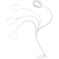 Solight LED stmívatelná stolní lampička s klipem bílá, 300lm, nastavitelná teplota světla, USB