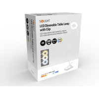 Solight LED stmívatelná stolní lampička s klipem bílá, 300lm, nastavitelná teplota světla, USB