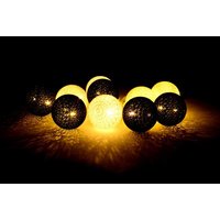 Bavlněné svítící kuličky LED 10 ks - hnědé