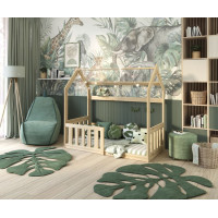 Dětská domečková Montessori postel z masivu borovice GOFFY - 190x80 cm - přírodní borovice