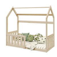 Dětská domečková Montessori postel z masivu borovice GOFFY - 190x80 cm - přírodní borovice