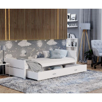 Dětská postel se šuplíkem TYMON - 200x90 cm - bílá