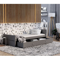 Dětská postel se šuplíkem TYMON - 200x90 cm - šedá