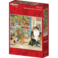 ALIPSON Čtvercové puzzle Agneatha a její koťata na zápraží 1000 dílků
