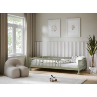 Dětská Montessori postel z masivu borovice STEVE - 200x90 cm - OLIVOVĚ ZELENÁ