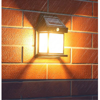 Solight LED solární lucerna nástěnná, teplá bílá, 12x17cm, černá