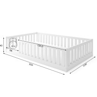 Dětská Montessori postel z masivu borovice BELLA 200x120 cm - bílá