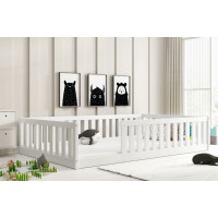 Dětská Montessori postel z masivu borovice BELLA 200x120 cm - bílá