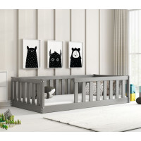 Dětská Montessori postel z masivu borovice BELLA 160x80 cm - grafitová