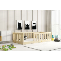 Dětská Montessori postel z masivu borovice BELLA 160x80 cm - bez povrchových úprav