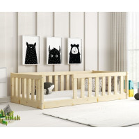Dětská Montessori postel z masivu borovice BELLA 160x80 cm - bez povrchových úprav