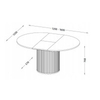 Rozkládací kulatý jídelní stůl ZANTE ZA9 - černý