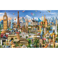 EDUCA Miniaturní puzzle Symboly Evropy 1000 dílků
