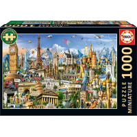 EDUCA Miniaturní puzzle Symboly Evropy 1000 dílků