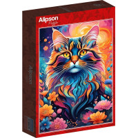 ALIPSON Puzzle Barevná kočka 1000 dílků
