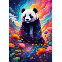 ALIPSON Puzzle Barevná panda 1000 dílků