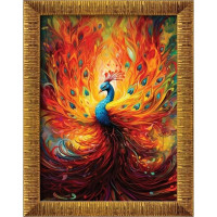 ART PUZZLE Puzzle s rámem a lepidlem 3v1 Barevný páv 1000 dílků