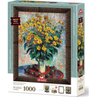 ART PUZZLE Puzzle s rámem a lepidlem 3v1 Květiny jeruzalémského artyčoku 1000 dílků
