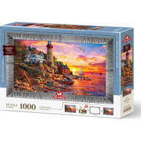 ART PUZZLE Puzzle s rámem a lepidlem 3v1 Nádherný západ slunce 1000 dílků