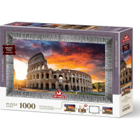 ART PUZZLE Puzzle s rámem a lepidlem 3v1 Západ slunce nad Koloseem 1000 dílků