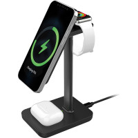 Solight stolní nabíječka 3v1, Qi2, MagSafe kompatibilní