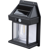 Solight LED solární lucerna nástěnná, teplá bílá, 12x17cm, černá