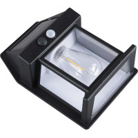 Solight LED solární lucerna nástěnná, teplá bílá, 12x17cm, černá