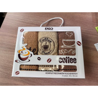 Sada kuchyňských ručníků 30x50 cm (3 kusy) - COFFEE