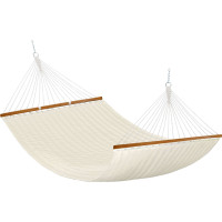 Závěsná houpací síť LUMO PREMIUM DUO prošívaná - 200x140 cm - ecru