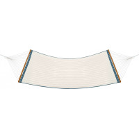 Závěsná houpací síť LUMO PREMIUM DUO prošívaná - 200x140 cm - tyrkysová