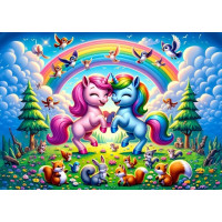 ART PUZZLE Puzzle Jednorožci s duhou 25 dílků
