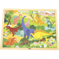 VIGA Dřevěné puzzle Svět dinosaurů 48 dílků