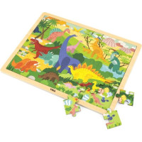 VIGA Dřevěné puzzle Svět dinosaurů 48 dílků