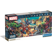 CLEMENTONI Panoramatické puzzle Marvel: Hrdinové vs. padouši 1000 dílků