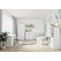 Postel se šuplíky OLAF 200x90 cm - bílá/antracitová